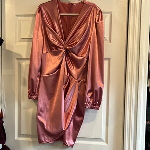 Elegant Pink Satin Dress